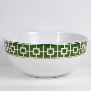 Jonathan Adler Nixon Green & White Serving Bowl